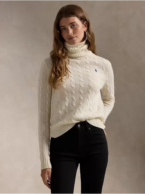 Polo Ralph Lauren Sweaters - Polo Ralph Lauren Cotton Cable Knit Turtleneck Sweater Size Medium